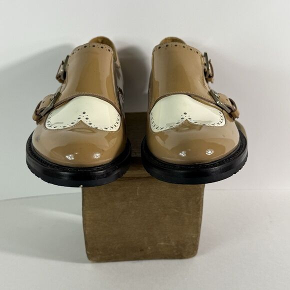 The Office Of Angela Scott Mr.York Monk Strap Shoe Patent Leather Beige&White 42 - Picture 5 of 16